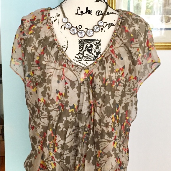 Anthro Postella Silk Braided Silk Draped Blouse - Picture 2 of 8